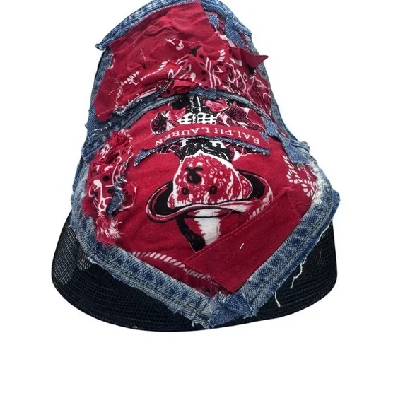 OOAK Ralph Lauren Denim Bandana Patchwork Cap